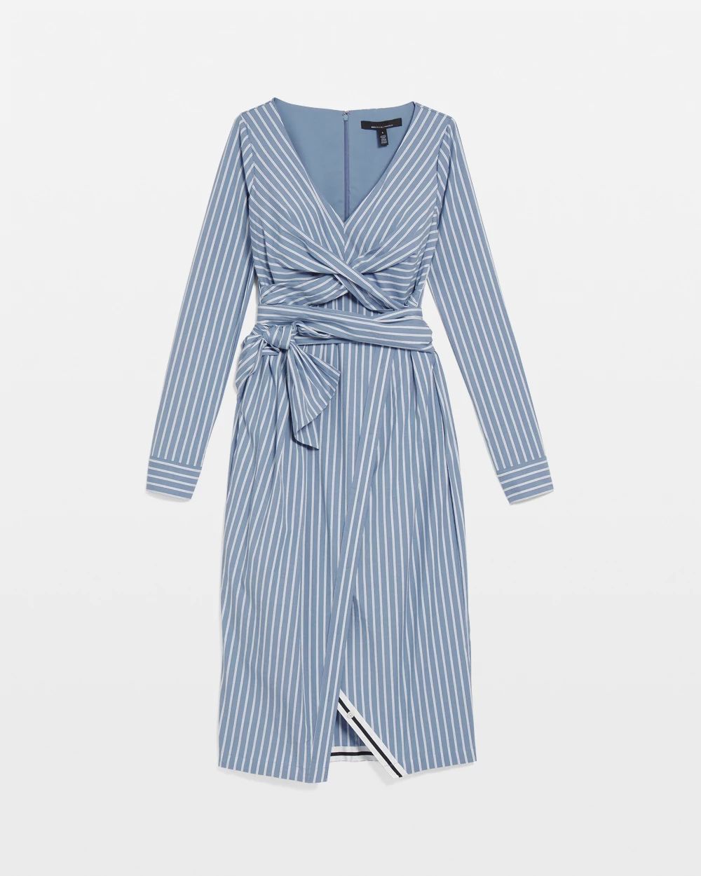 Petite Poplin Twist-Front Midi Shirt Dress