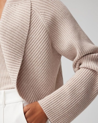 Cashmere Blend Rib Cocoon Sweater click to view larger image.