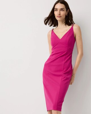 Chain Detail Crepe Dress