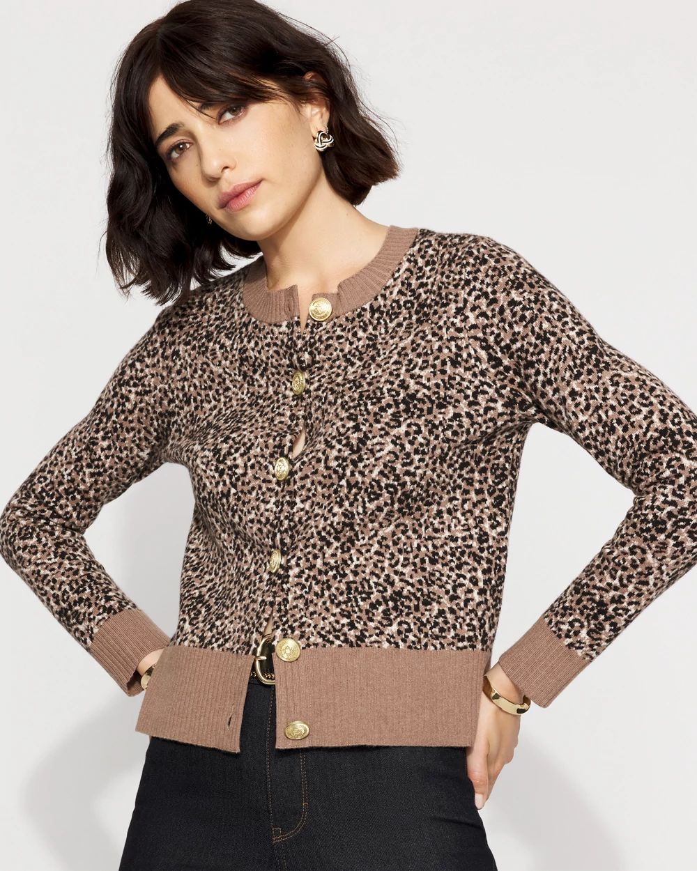 Petite Leopard Cardigan