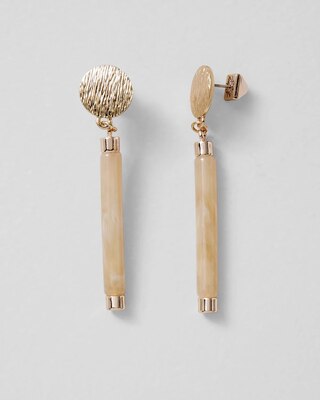 Goldtone Faux Horn Linear Earrings
