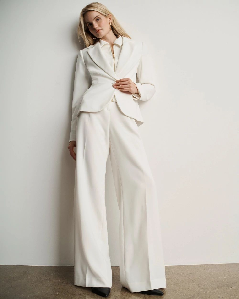 Knit Crepe Pull-On Wide Leg Pant