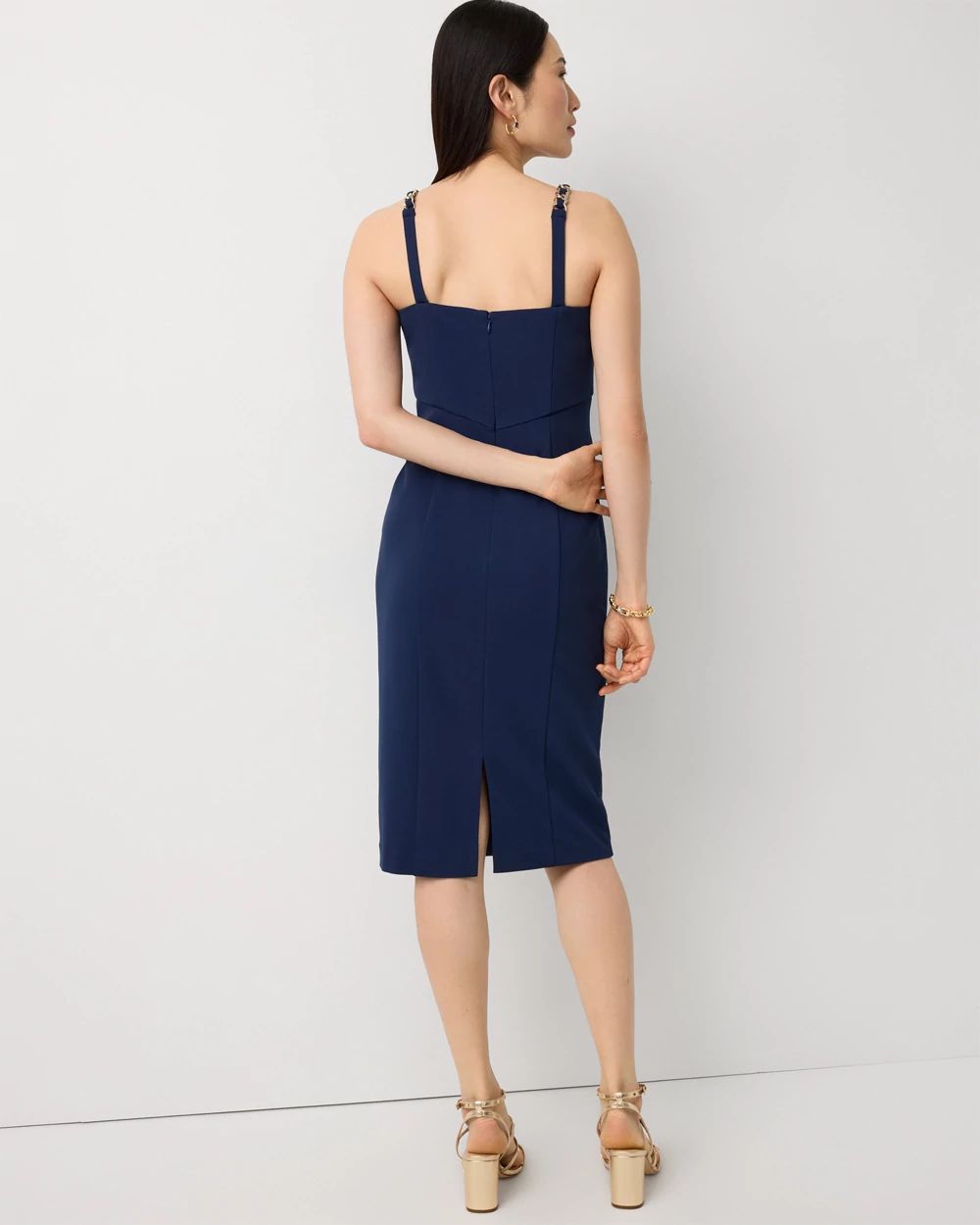 Petite Chain Detail Crepe Dress