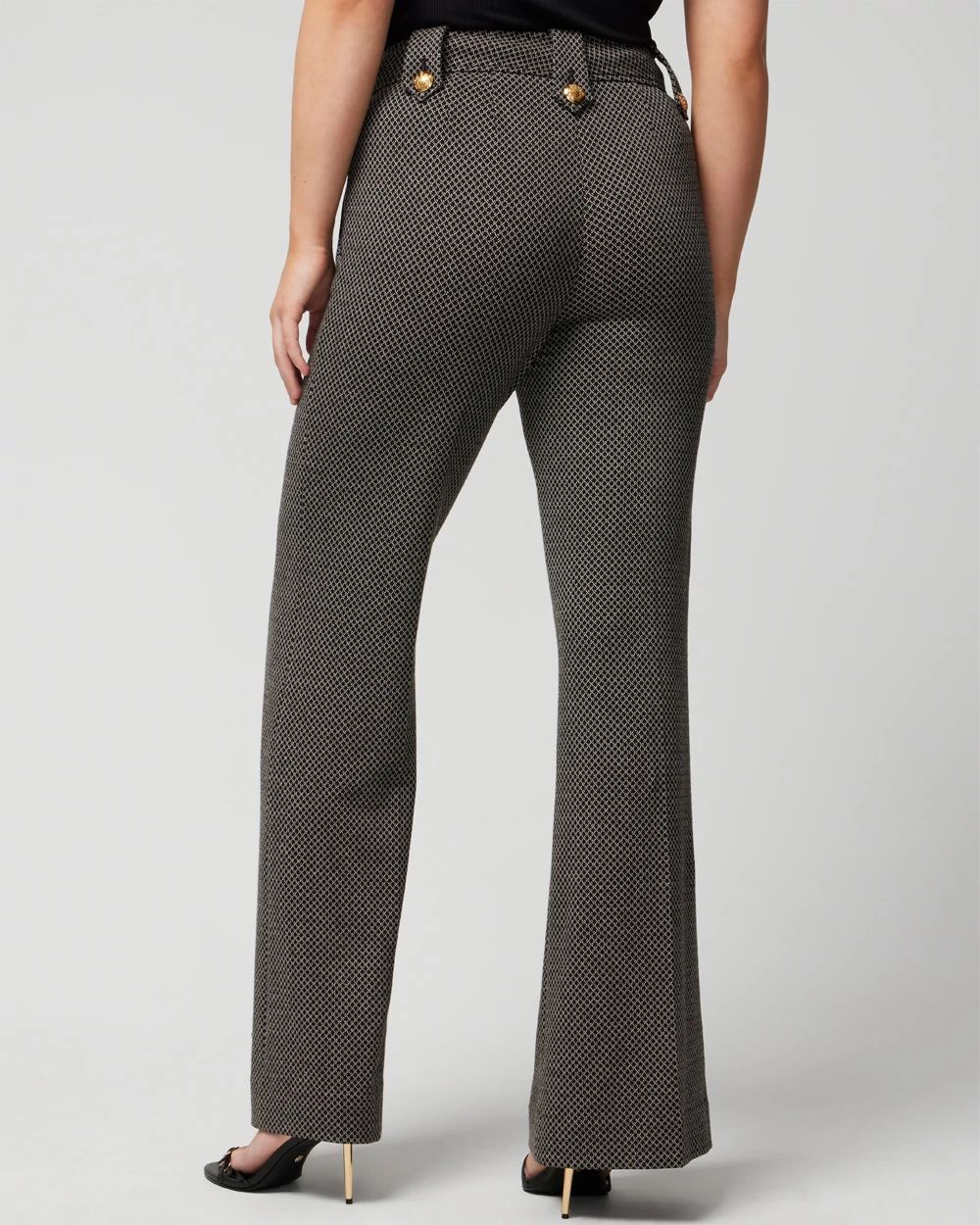 Curvy Mariner Wide Leg Geometric Print Pants