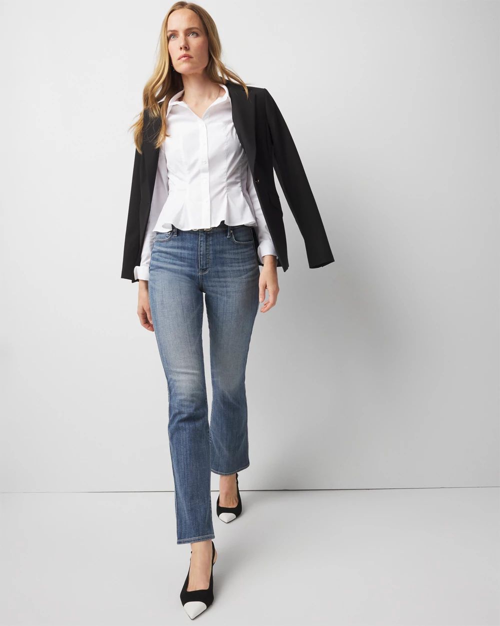 Petite Seamed Poplin Shirt