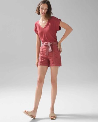 Extra High-Rise Belted 5-Inch Denim Shorts