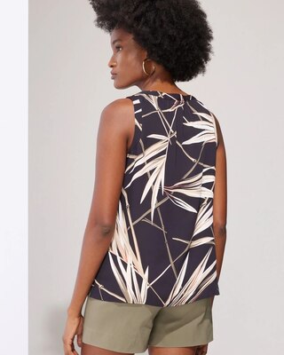 Outlet WHBM Pleated Split-Neck Shell