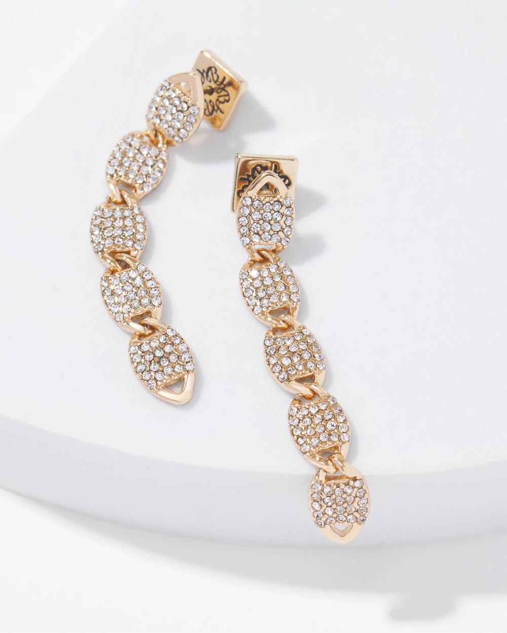 Gold Pave Chain Earrings