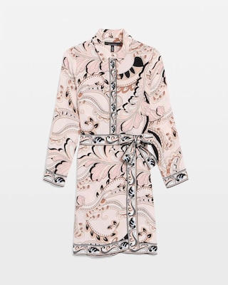 Tie-Waist Faux Wrap Shirt Dress click to view larger image.