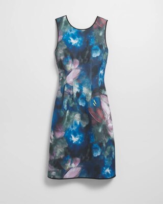Printed Scuba Fit-and-Flare Dress click to view larger image.