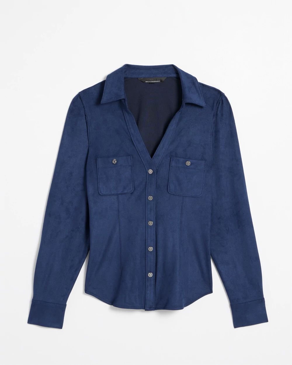 Long Sleeve Suede Pocket Shirt