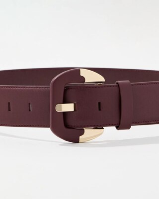 Faux Leather Wide Waist Belt click to view larger image.