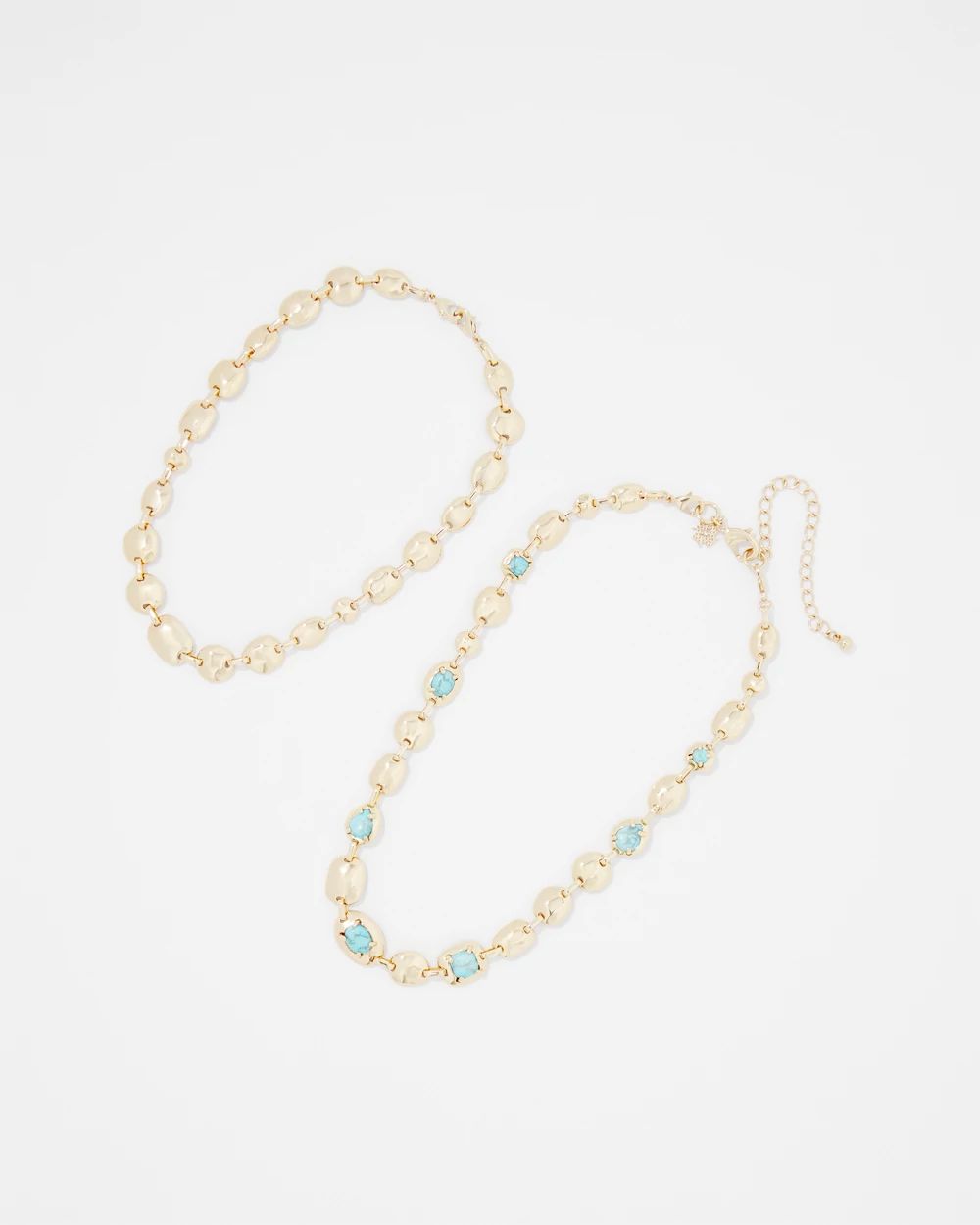 Turquoise + Gold Multistrand Necklace