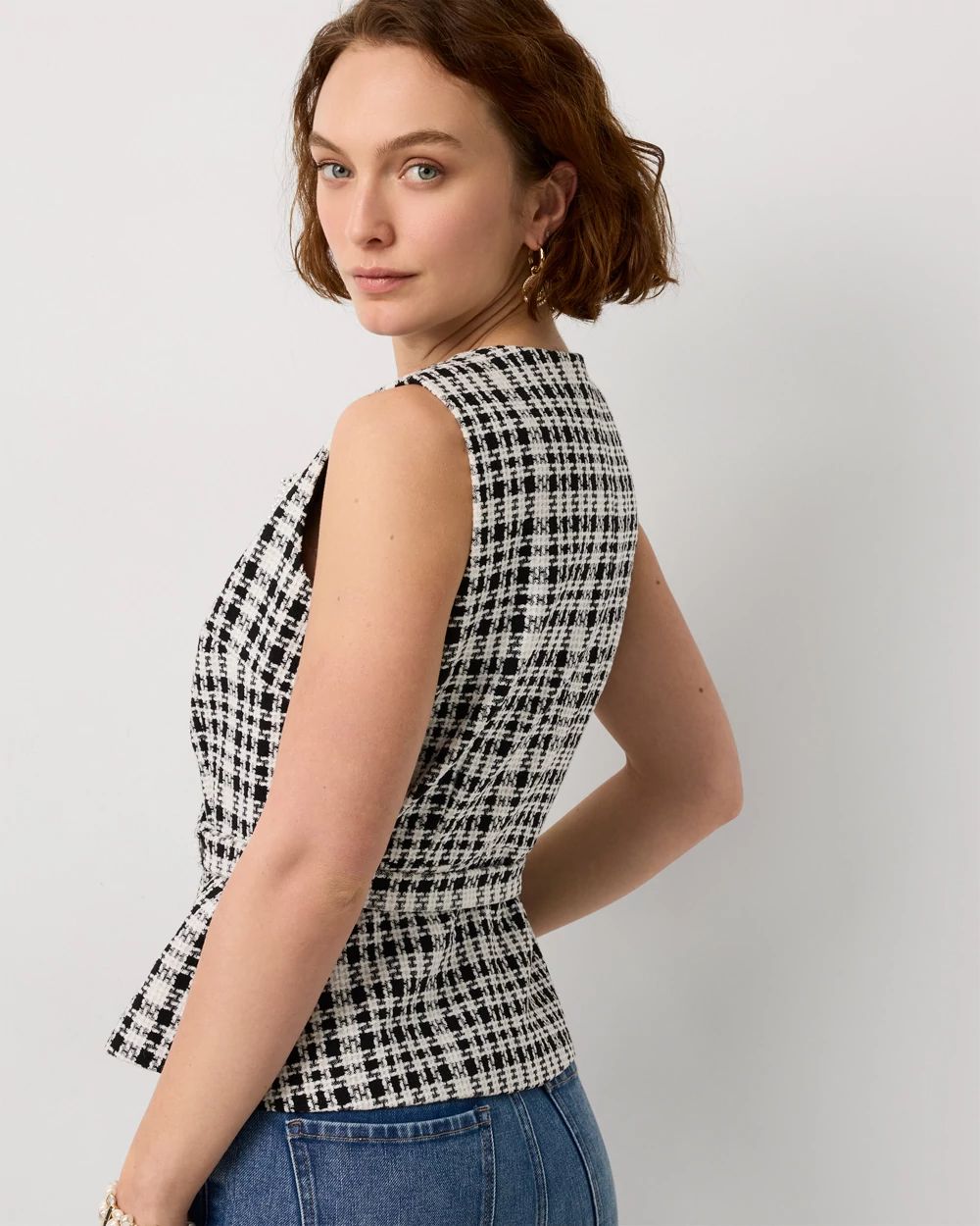 Embellished Tweed Vest