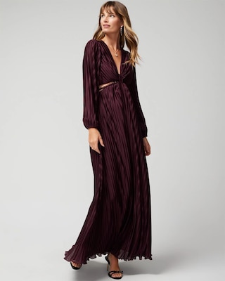 Long Sleeve Chain Cutout Maxi Dress