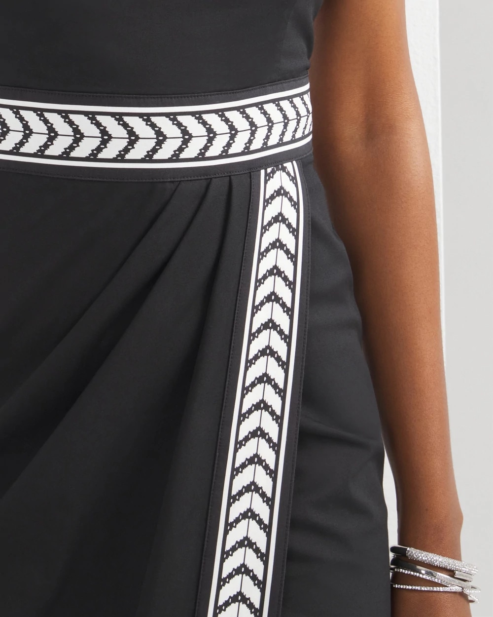 Chevron Wrap Midi Dress