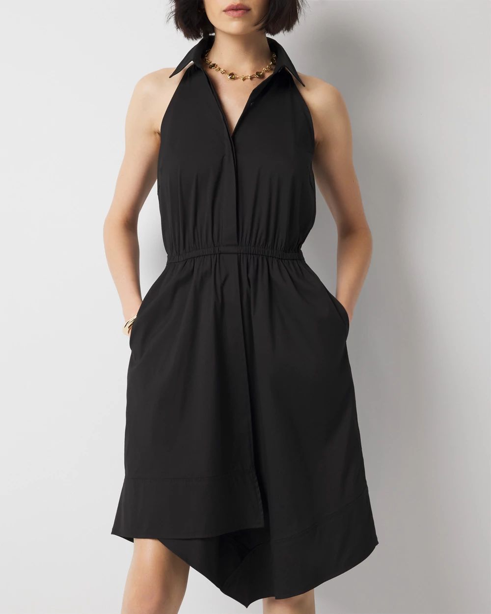 Poplin Halter Shirt Dress
