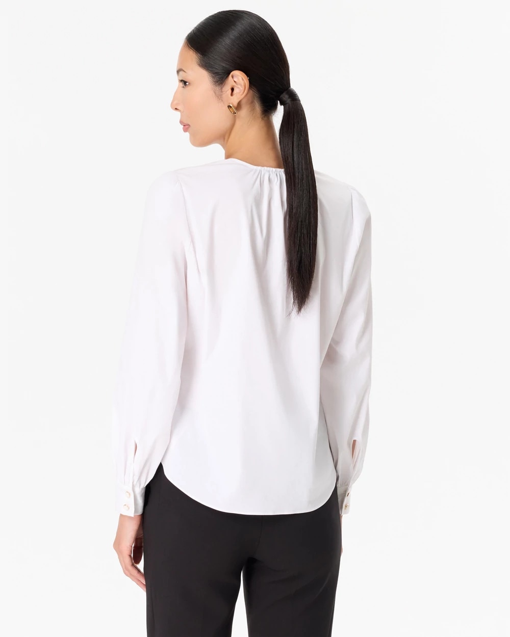 Removable Bow Poplin Blouse