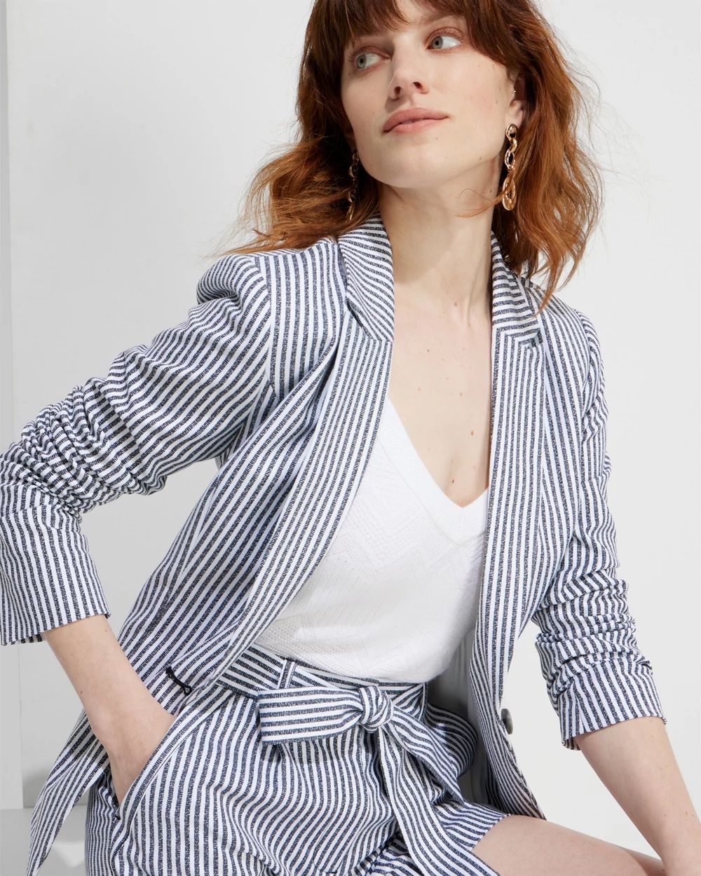 Outlet WHBM Long Sleeve Button-Front Blazer