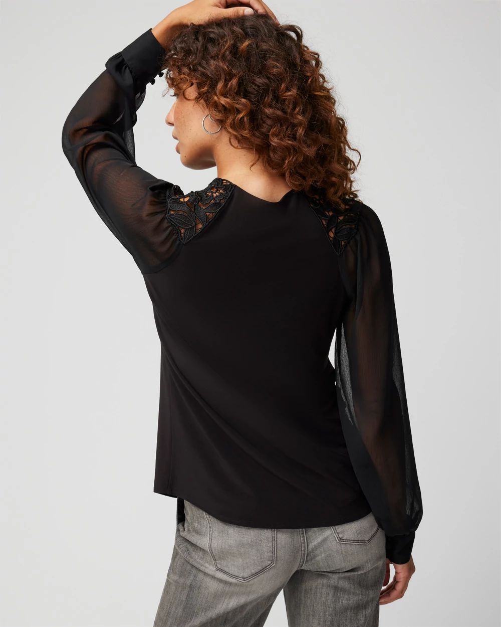Lace Matte Jersey Top