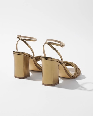 Crystal Embellished Strappy Heels click to view larger image.