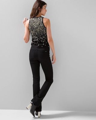 Sleeveless Metallic Jacquard Sweater