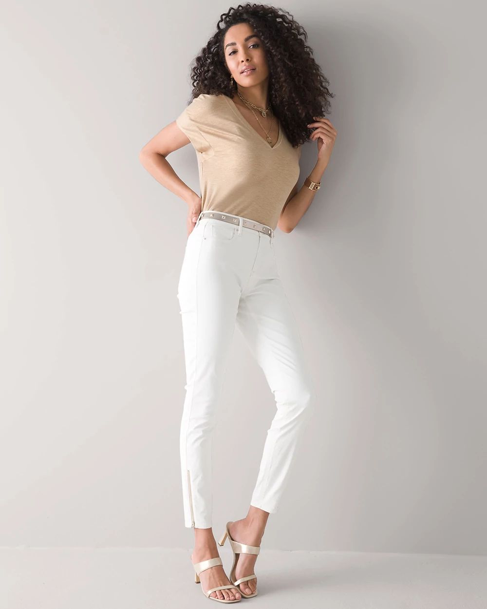 Curvy High-Rise Coated Skinny Ankle Jeans