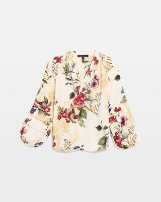 Pleated Sleeve Crepe Blouse click to view larger image.