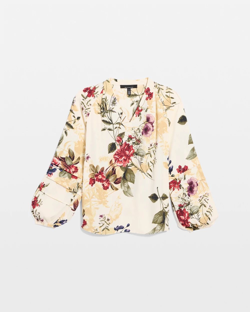 Pleated Sleeve Crepe Blouse click to view larger image.