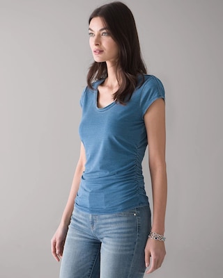 Ruched Cap Sleeve Tee click to view larger image.
