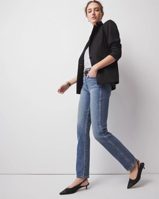 Petite High-Rise Straight Full-Length Jeans click to view larger image.