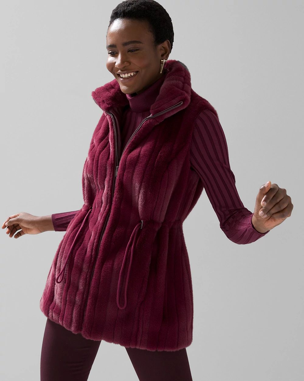 Long fuzzy vest new arrivals