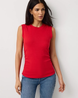 WHBM FORME™ Ribbed Stretch Ruched Side Tank