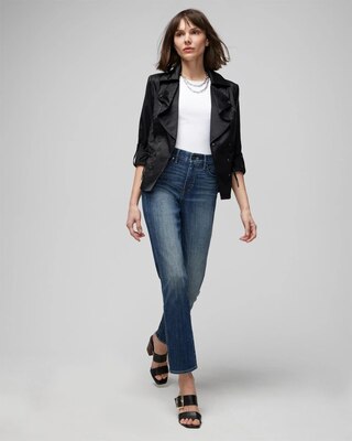 Drape-Front Moto Jacket