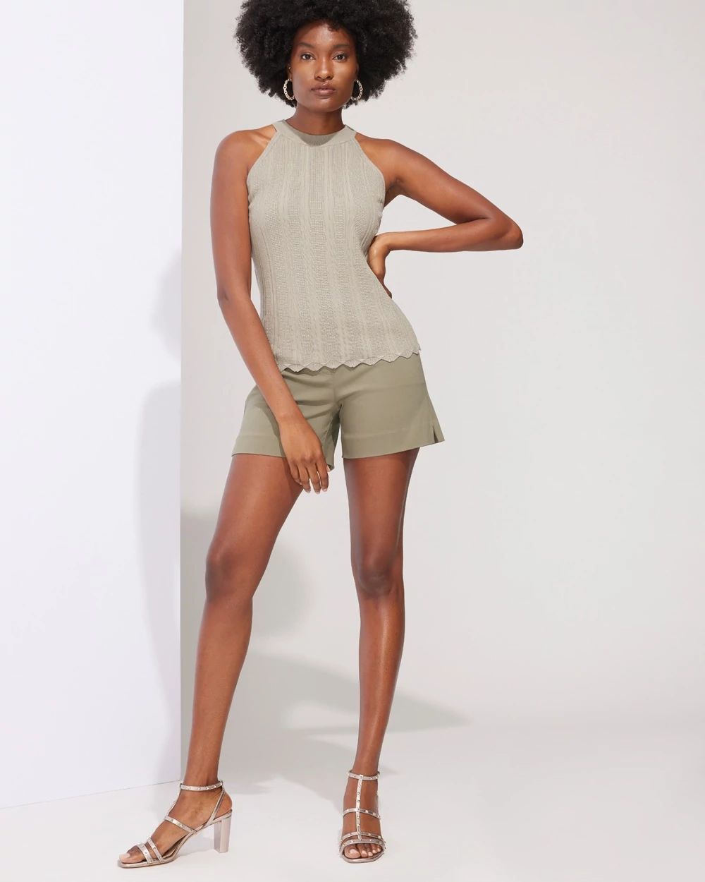 Outlet WHBM Scallop-Hem Halter Top