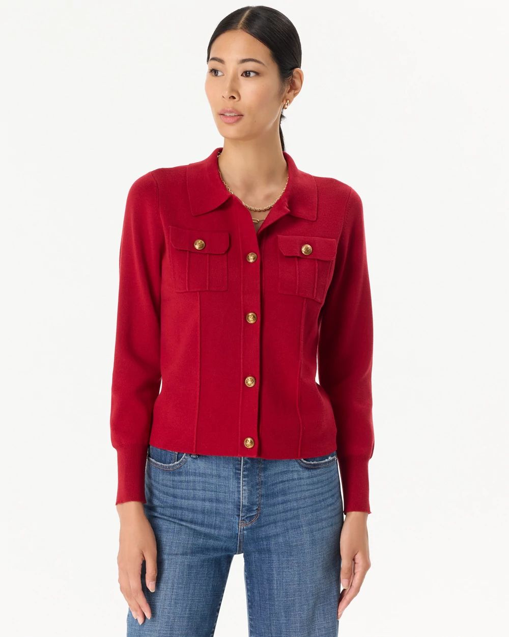 Collared Button Front Cardigan