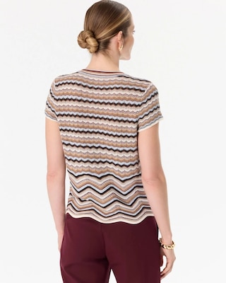 Metallic Knit Cap Sleeve Cardigan click to view larger image.