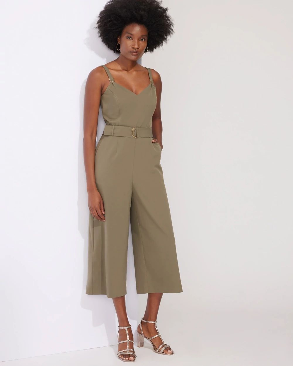 Outlet WHBM Sleeveless Crepe Jumpsuit click to view larger image.