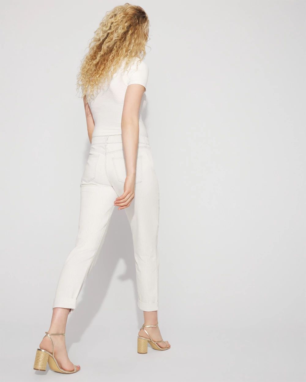 Mid-Rise Striped Girlfriend Jean