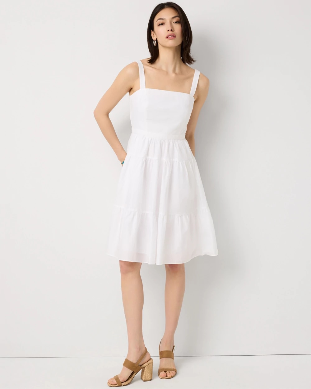 Square Neck Cotton Dress