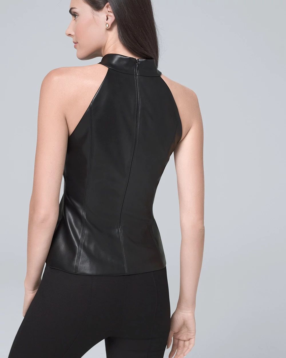 Faux Leather Halter Top