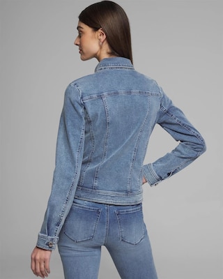 Outlet WHBM Slim Trucker Denim Jacket click to view larger image.