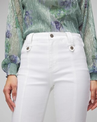 High-Rise Tab Bootcut Jeans