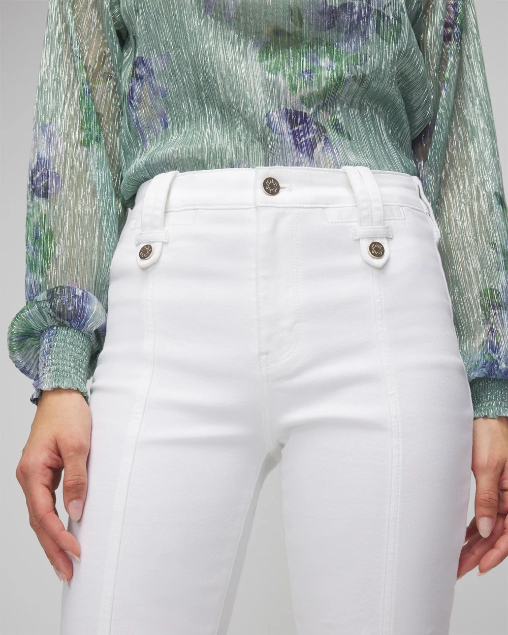 High-Rise Tab Bootcut Jeans