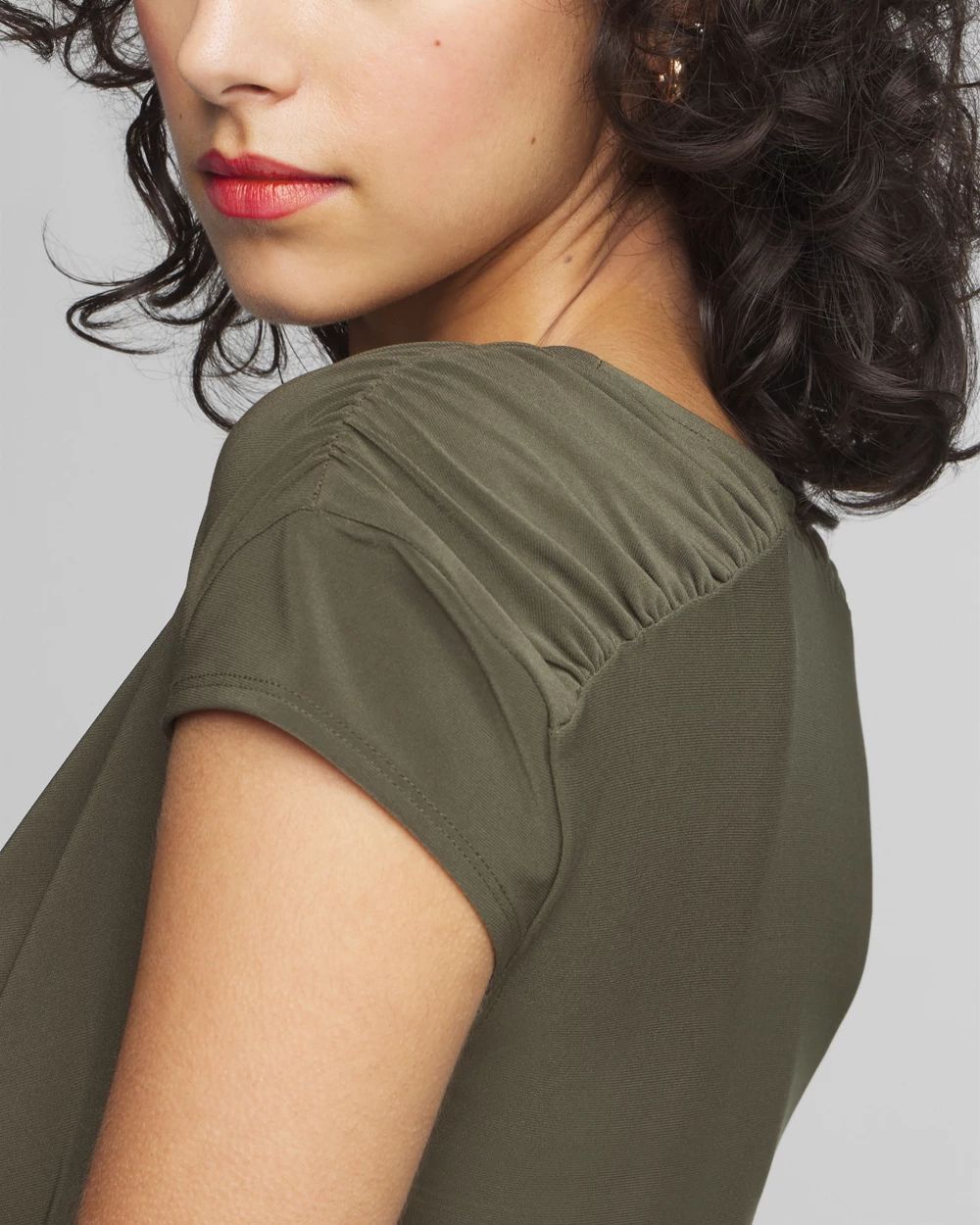 Matte Jersey Cowl Neck Shell Top