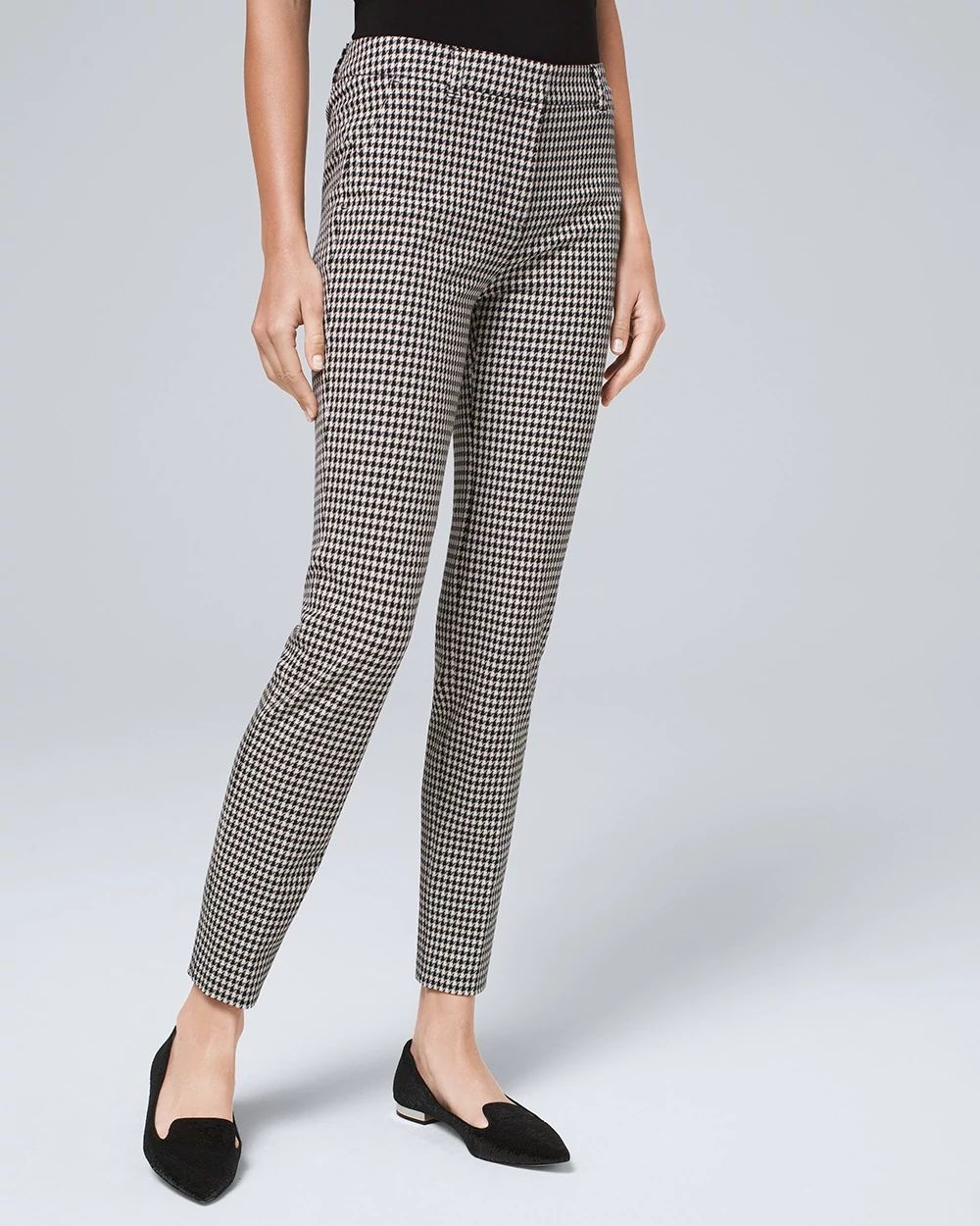Comfort Stretch Houndstooth Slim Ankle Pants White House Black Market