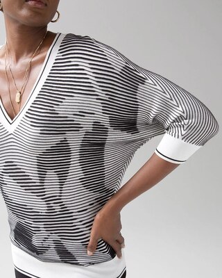 Black + White Dolman Sweater