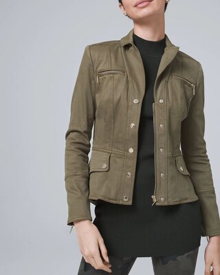 Snap-Front Peplum Jacket