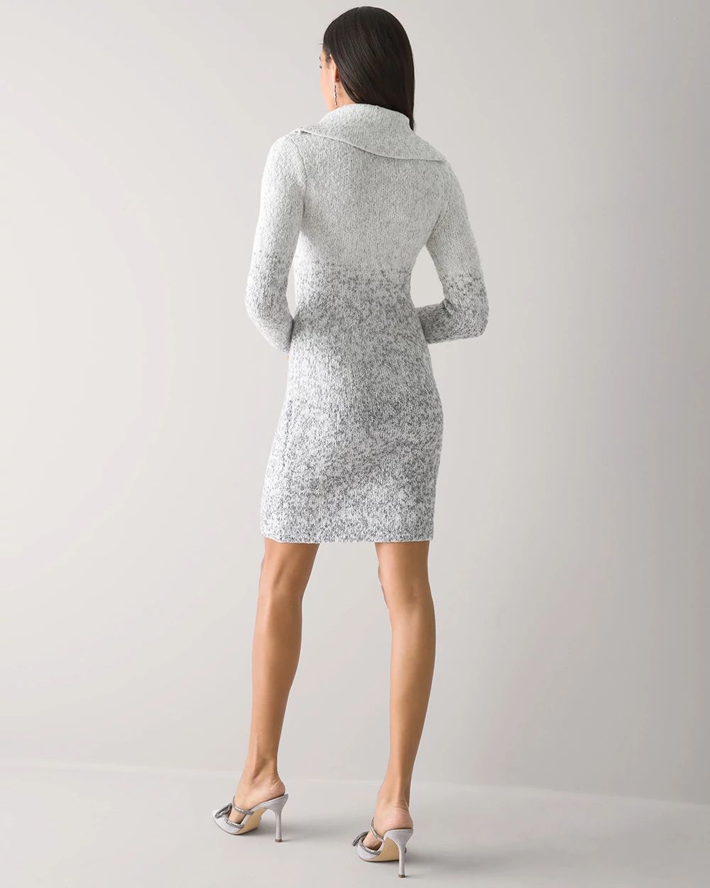 Ombre Cowl Neck Sweater Dress