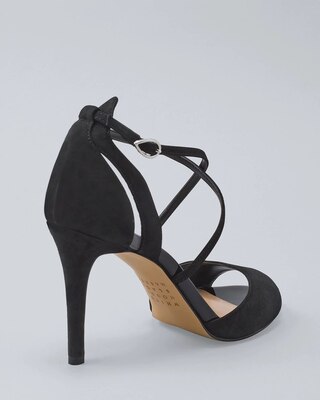 Suede & PVC Strappy High Heels